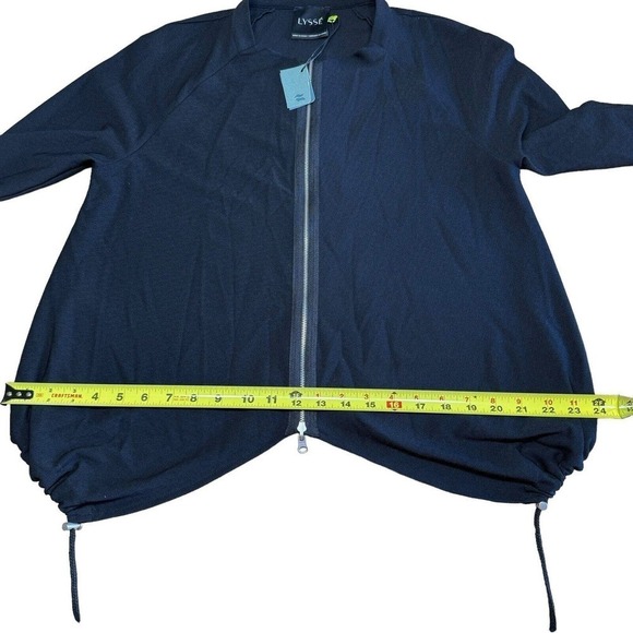 Lysse Women's Black Zip-Front Jacket Size Medium Drawstring Hem - Picture 11 of 13